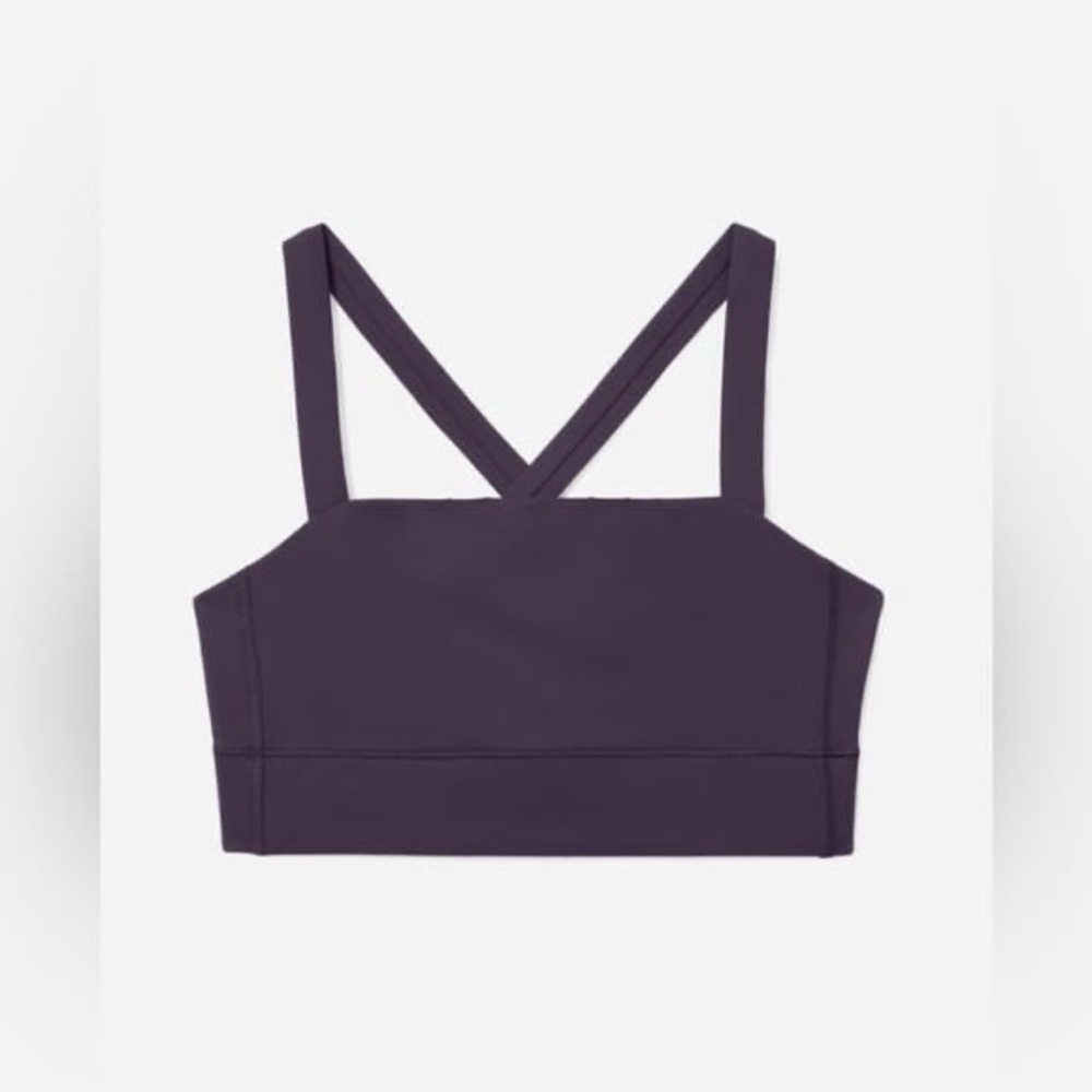 Everlane The Perform Cropped Top Sports Bra in Eggplant Purple